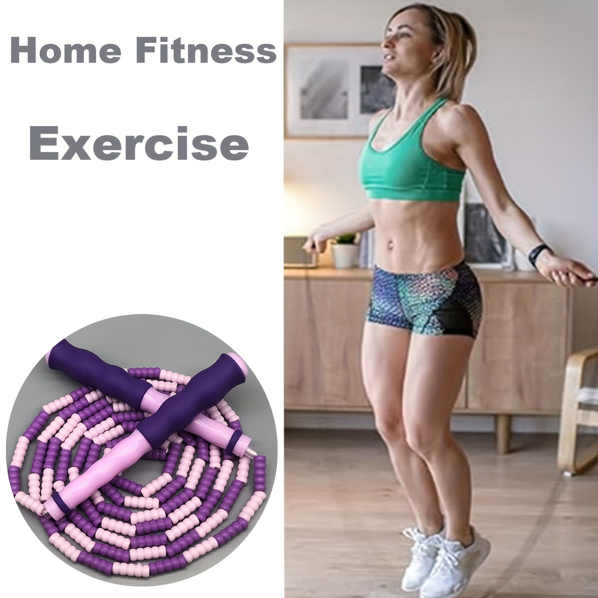 Speed Skipping Rope - Adults Adjustable Segmented Beaded Skipping Rope,