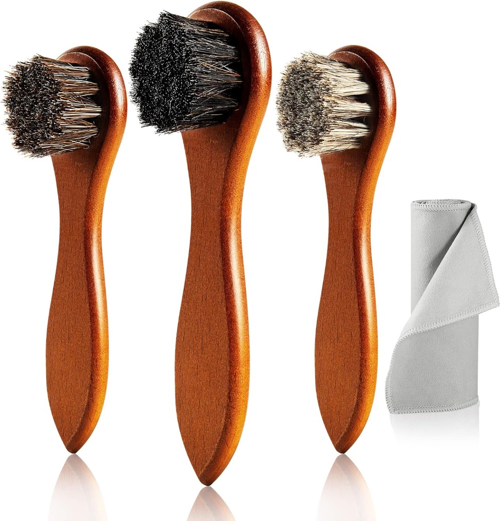 Brushing Boot Horse - 4-Piece Horse Hair Shoe Brush Shine