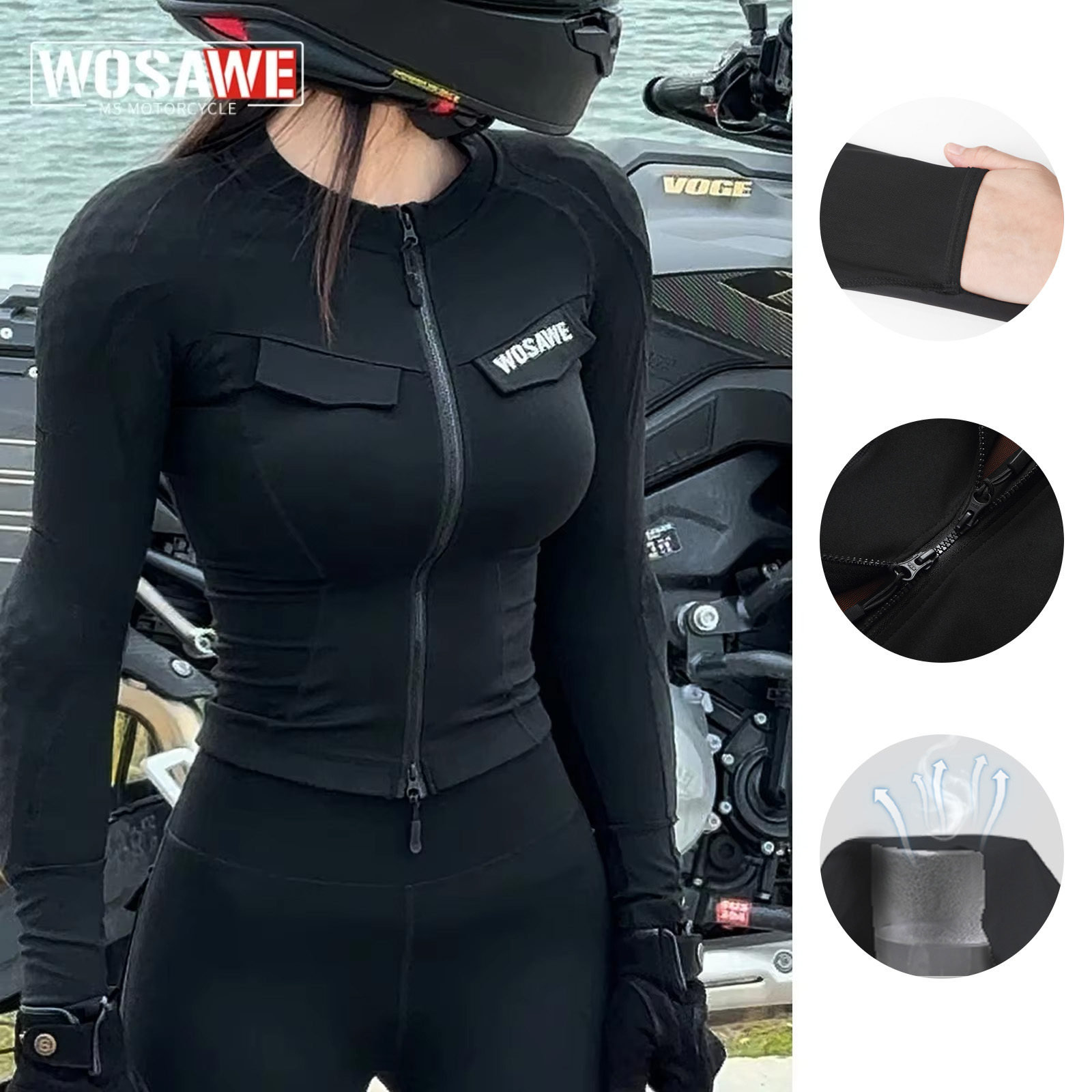 Outdoor Sport Jacket Women'S - WOSAWE Motorcycle Jacket Reflective Breathable Motorbike