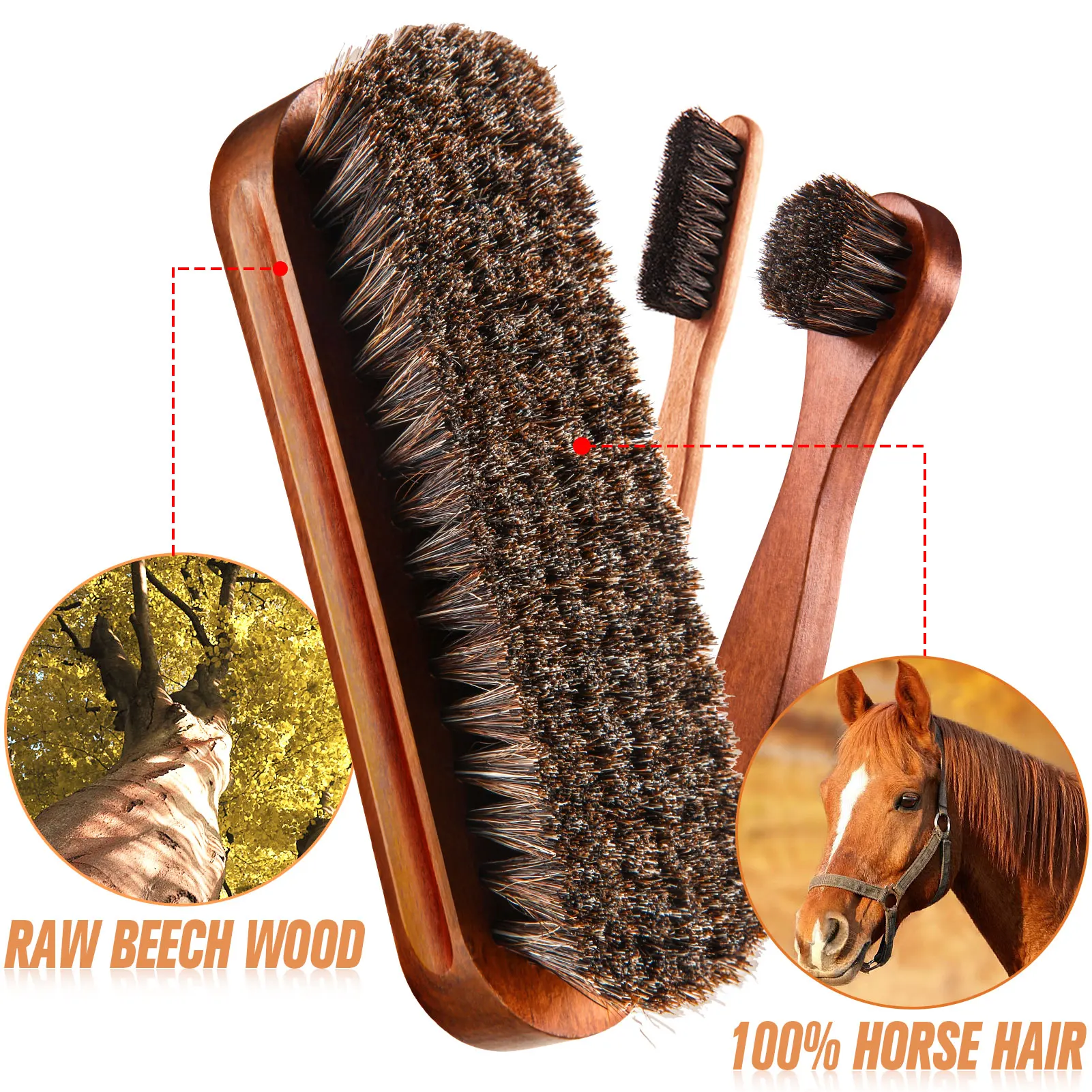 Horsehair Gloss Shoe Brush Kit - Brushing Boot Horse review and price