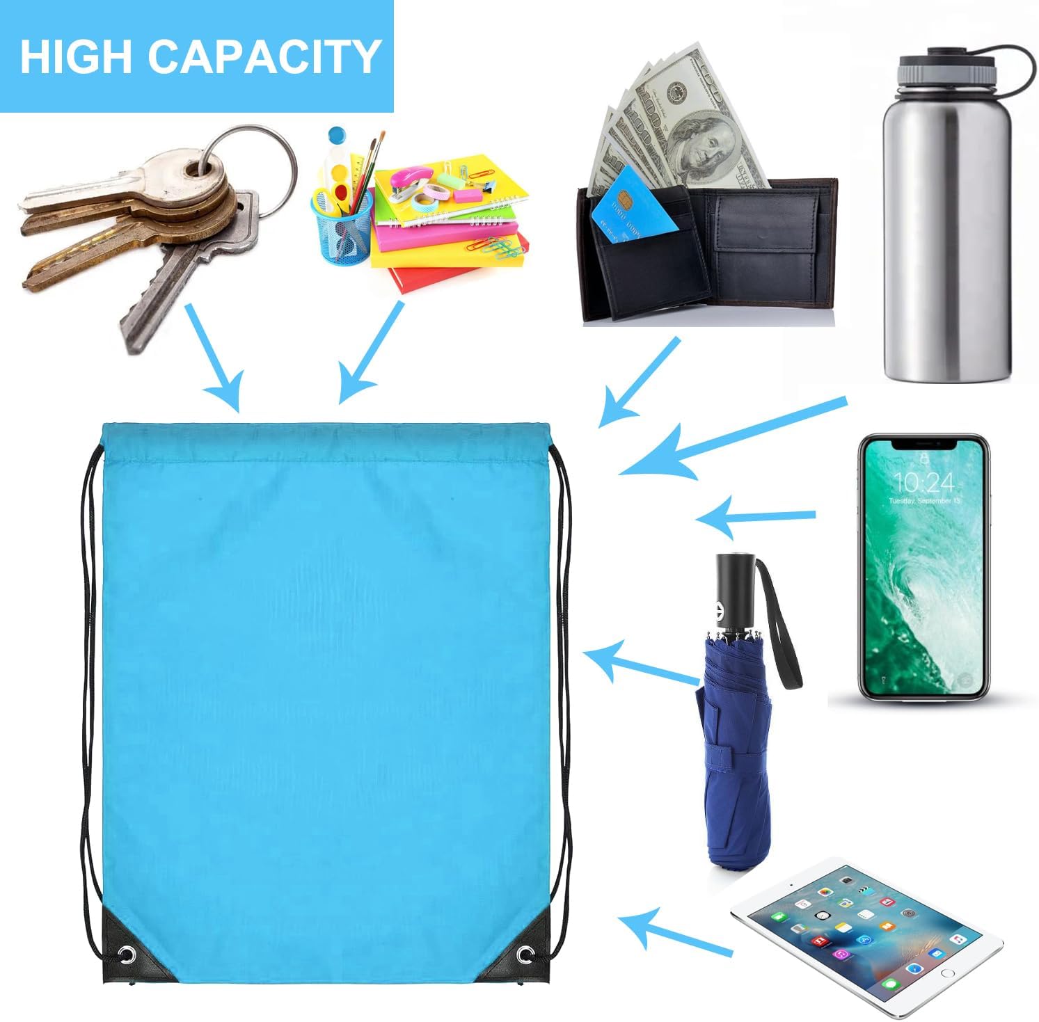 120PCS Drawstring Backpack Bul - Outdoor Sport Gym review and price