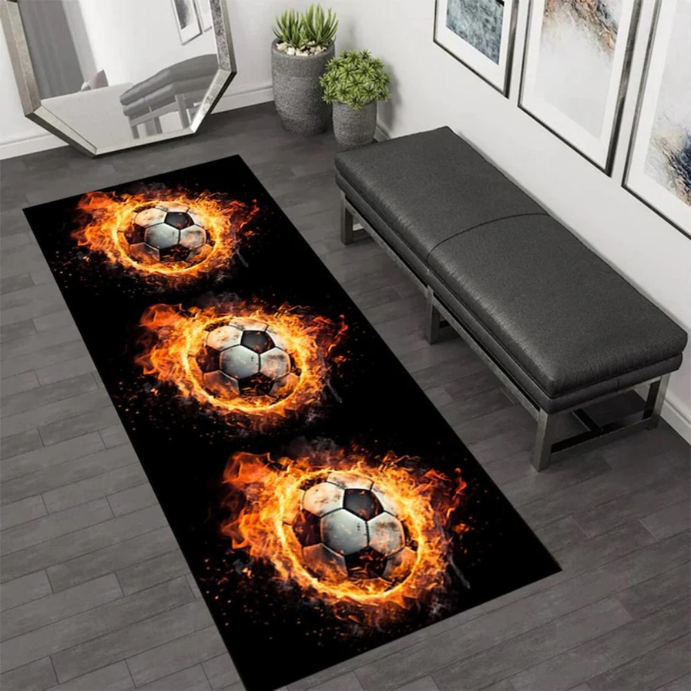 Soccer Ball Print Runner Rug A - Outdoor Sport Live review and price
