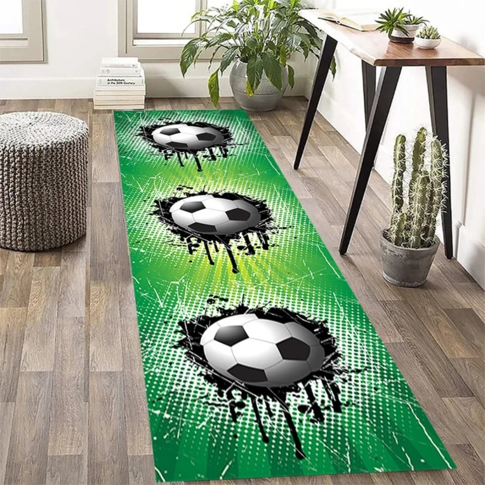Soccer Ball Print Runner Rug A - Outdoor Sport Live review and price