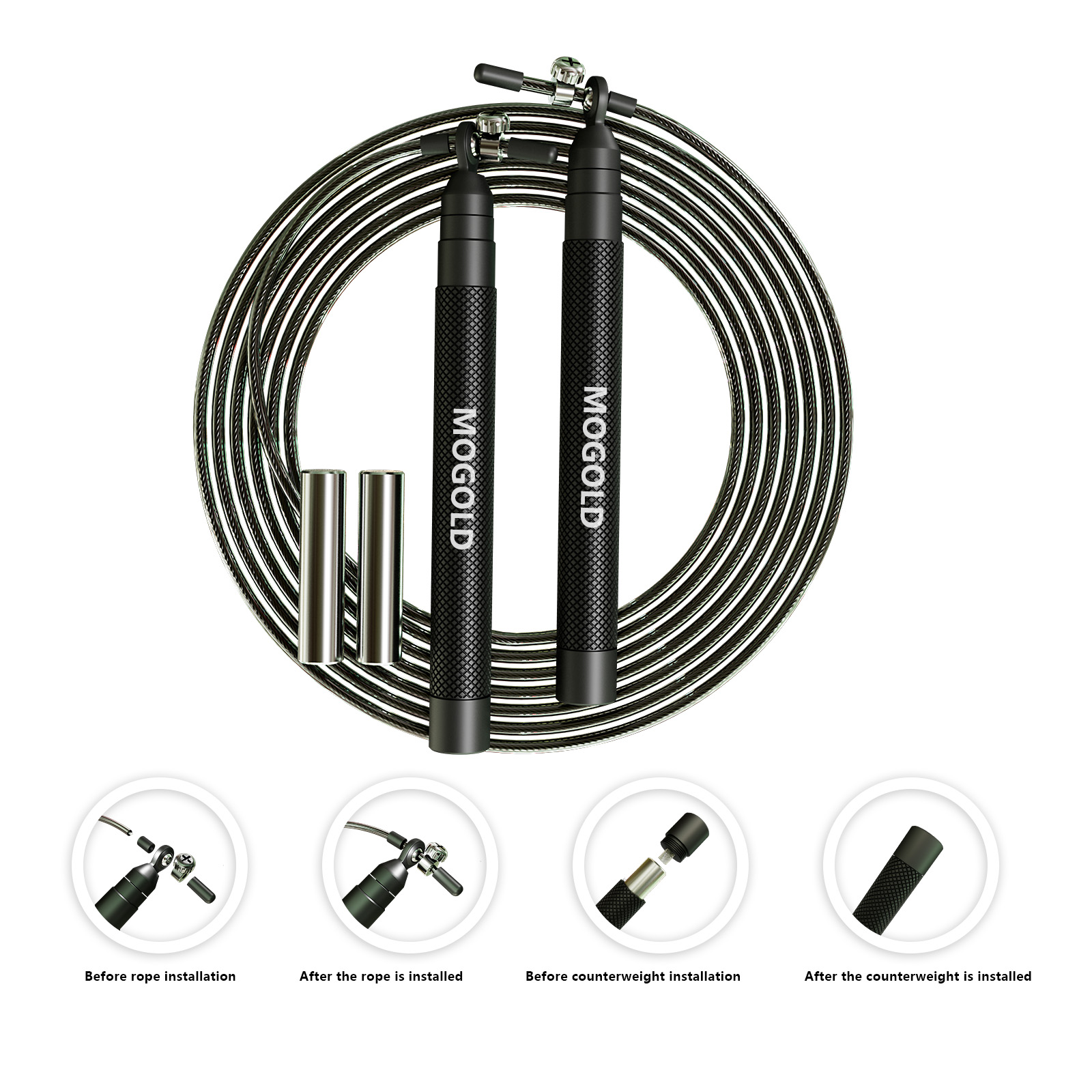 Crossfit Weighted jump rope gy - Speed Skipping Rope review and price