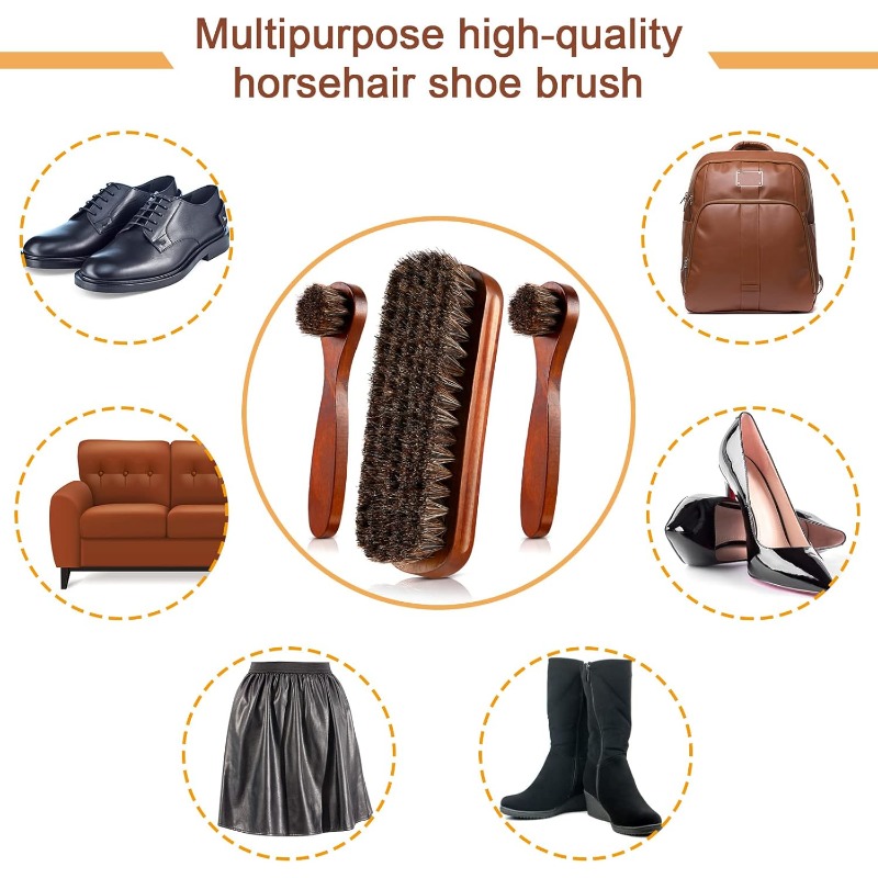 3Pieces Horsehair Shoes Polish - Brushing Boot Horse review and price
