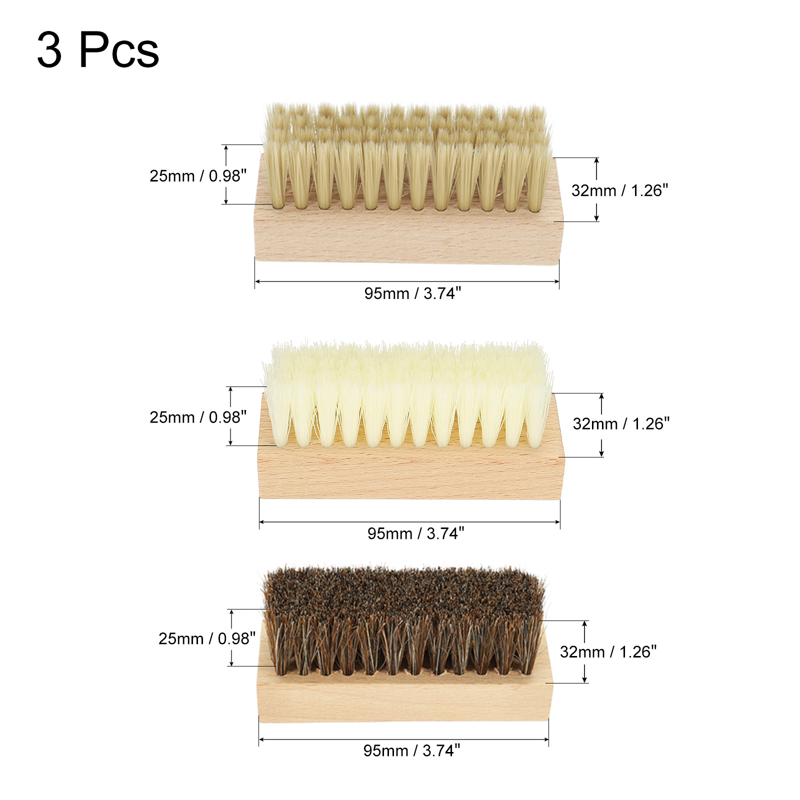 Shoe Cleaner Brush 3Pack Squar - Brushing Boot Horse review and price
